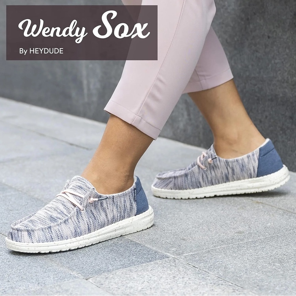 Hey Dude Wendy Sox Women's Gray and Blue Sneakers